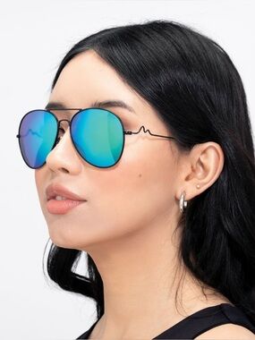 Unisex pulse aviators sunglasses blue / green